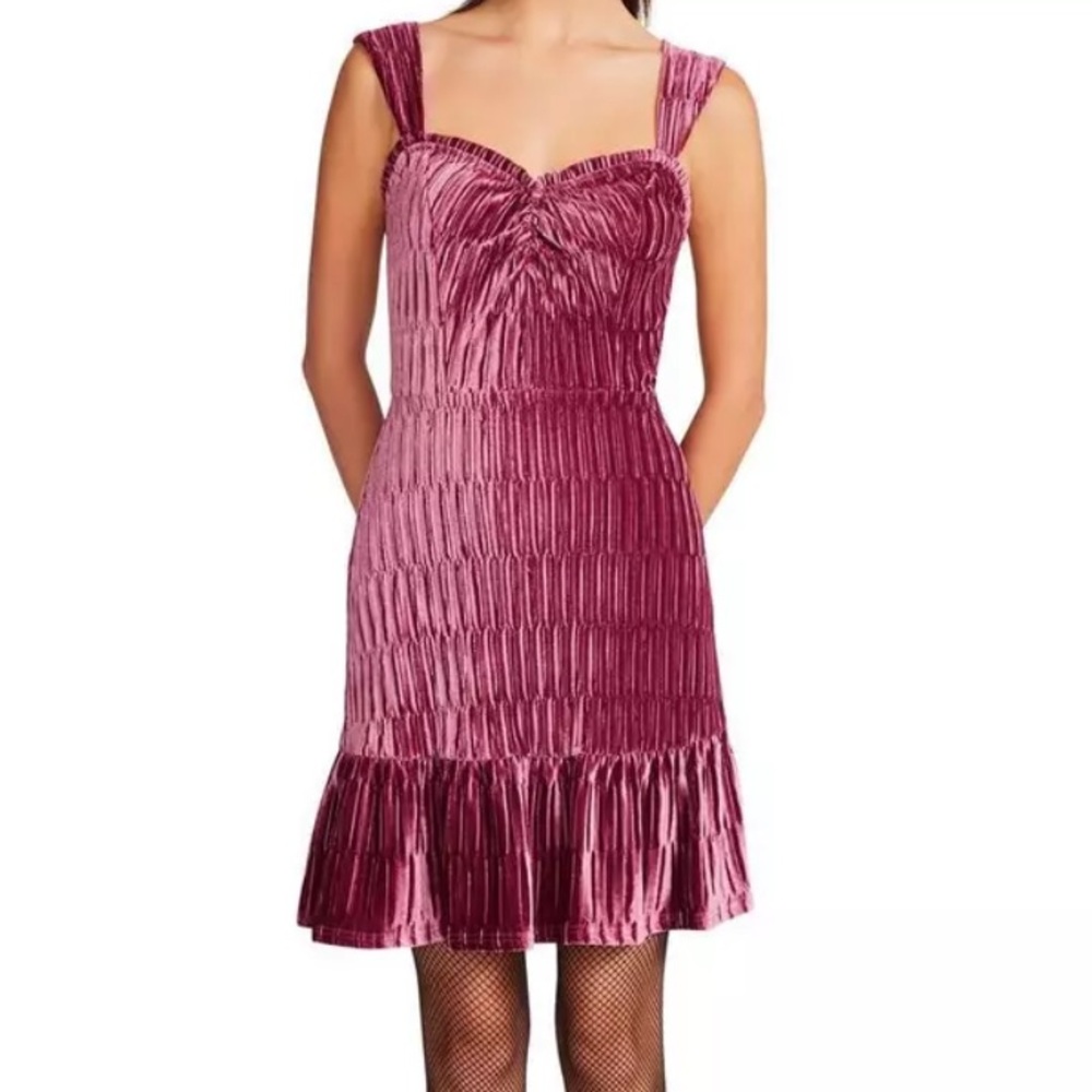 Betsey Johnson Womens Purple
Velvet Knee Length Sheath Dress Large